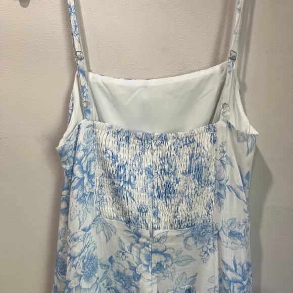 Cupshe x Kelsey Anderson Blue White Floral Midi Dress Sundress SZ Small - Picture 8 of 14
